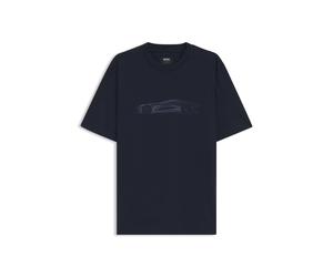 BOSS BOSS x ASTON MARTIN T-Shirt aus merzerisierter Baumwolle mit Auto-Artwork - Style C-Taut 242_AM, 50555828 Dunkelblau XXL