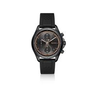 BOSS BOSSLETIC schwarz beschichtete Uhr mit perforiertem Silikonarmband - Style BOSSLETIC, 58858217 Schwarz ONESI