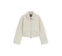 BOSS Bouclé Jacke mit Zwei-Wege-Reißverschluss - Style Cafiore, 50543212 Hellbeige 46