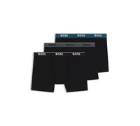BOSS Dreier-Pack eng anliegende Boxershorts aus Stretch-Baumwolle mit Logos - Style BoxerBr 3P Power, 50531691 Schwarz S
