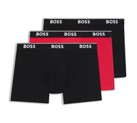 Boxershorts BOSS, Herren, Gr. L, 3 Stk., open blau 463, Jersey, Obermaterial: 95% Baumwolle, 5% Elasthan, unifarben, körpernah, Unterhosen, aus bequemer Stretch-Baumwolle, körpernah, mittlere Bundhöhe