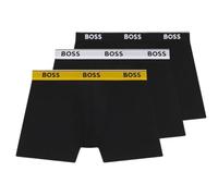 Boxershorts BOSS, Herren, Gr. XXL, 3 Stk., schwarz (open blau 461), Jersey, Obermaterial: 95% Baumwolle, 5% Elasthan, unifarben, körpernah, Unterhosen, aus bequemer Stretch-Baumwolle, körpernah, mittl