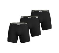 Boxershorts BOSS "BoxerBrLong 3P Power", Herren, Gr. XXL, schwarz (schwarz 001), Jersey, Obermaterial: 95% Baumwolle, 5% Elasthan, eng, Unterhosen (86376504-XXL) schwarz 001