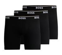 Boxershorts BOSS "BoxerBrLong 3P Power", Herren, Gr. XXL, schwarz (schwarz 001), Jersey, Obermaterial: 95% Baumwolle, 5% Elasthan, eng, Unterhosen (86376504-XXL) schwarz 001