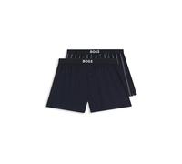 BOSS Zweier-Pack Pyjama-Shorts aus Baumwolle mit Logo-Bund - Style 2P Boxer Shorts EW, 50535781 Dunkelblau M