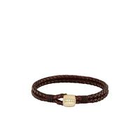 BOSS Braunes Armband aus geflochtenem Leder mit goldfarbenem Verschluss - Style SEAL, HB1580667 Braun S