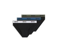 BOSS Dreierpack Slips aus Stretch-Baumwolle mit Logos am Bund - Style Brief 3P Power, 50554683 Schwarz L