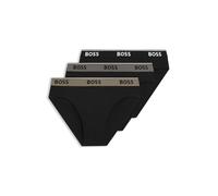 BOSS Dreierpack Slips aus Stretch-Baumwolle mit Logos am Bund - Style Brief 3P Power, 50554683 Schwarz XXL
