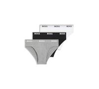 BOSS Dreier-Pack Slips aus Stretch-Baumwolle mit Logos am Bund - Style Brief 3P Power, 50475273 Weiß / Grau / Schwarz XXL