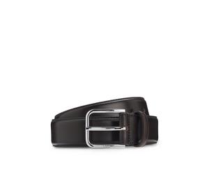 BOSS Business-Ledergürtel mit polierter silberner Schließe - Style Madison-B1_VLSt_Sz35, 50558700 Dunkelbraun 110