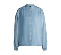 BOSS Orange Regular Fit Jeansbluse mit Stehkragen Modell 'Bizzan' in Hellblau, Größe 40