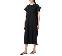 Jerseykleid BOSS ORANGE "Edress Premium Damenmode", Damen, Gr. L, N-Gr, schwarz 001, Jersey, Obermaterial: 55% Baumwolle, 37% Modal, 8% Elasthan, unifarben, figurumspielend lang, Rundhals, weit eingef