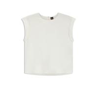 Shirtbluse BOSS ORANGE "Irnette Premium Damenmode", Damen, Gr. 38, weiß (open weiß 118), Web, Obermaterial: 60% Cupro, 40% Viskose, unifarben, casual, regular fit, Rundhals, Kurzarm mit Umschlag, Blus