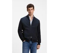 Hybridjacke BOSS "C Levaio", Herren, Gr. M, dunkelblau404, Strick, Obermaterial: 100% Baumwolle, unifarben, regular fit normal, Rundhals, Bündchen, Jacken, Rippstrickkragen, Regular Fit, 2-Wege-Zipper