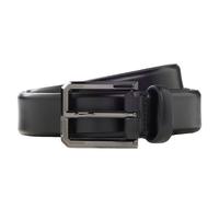 BOSS Gürtel aus Glattleder mit gravierter Schließe in Gunmetal-Optik - Style Caleb-Gm_Sz30, 50558704 Schwarz 85