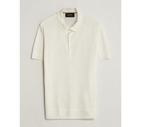BOSS CAMEL Novo Silk Knitted Polo Open White Weiß L