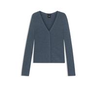 BOSS Cardigan aus besonders feiner Merinowolle mit verdecktem Verschluss - Style Friva, 50544904 Blau XS