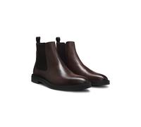 BOSS Chelsea Boots aus Nappaleder mit Signature-Streifen-Akzent - Style Calev_Cheb_ltfb, 50552527 Dunkelbraun 41