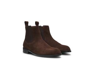 BOSS Chelsea Boots aus Veloursleder mit elastischen Einsätzen - Style Tayil_Cheb_sdN, 50548229 Dunkelbraun 42