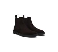 BOSS Chelsea Boots aus Veloursleder mit Signature-Nähten - Style Calev_Cheb_sdfb, 50552528 Dunkelbraun 40