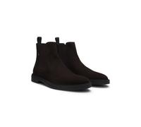 BOSS Chelsea Boots aus Veloursleder mit Signature-Streifen - Style Calev_Cheb_sdfb, 50552528 Dunkelbraun 44