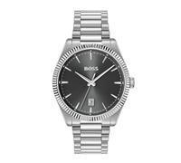 Quarzuhr BOSS "CHESWICK", silberfarben, anthrazit, Armbanduhren, Herren, Quarzuhr, Armbanduhr, Herrenuhr, Edelstahlarmband, analog, Tag (52579353-0) silberfarben, anthrazit