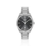 Quarzuhr BOSS "CHESWICK", silberfarben, anthrazit, Armbanduhren, Herren, Quarzuhr, Armbanduhr, Herrenuhr, Edelstahlarmband, analog, Tag (52579353-0) silberfarben, anthrazit