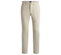 BOSS Regular-Fit Hose aus elastischem Baumwoll-Satin - Style Chino-Regular-1, 50534378 Hellbeige 40/32