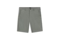 BOSS Slim-Fit Shorts aus elastischem Baumwoll-Twill - Style Chino-slim-Shorts, 50536723 Grau 40
