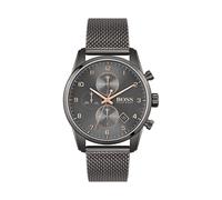 Hugo Boss Chronograph Herren Uhr In Edelstahl/Edelstahl Grau/Grau | 1513837