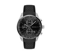 BOSS Chronograph mit Lederarmband und schwarzem Zifferblatt - Style GRAND PRIX 44, 58244934 Schwarz ONESI