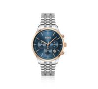 BOSS Chronograph mit mehrgliedrigem Armband und blauem Zifferblatt - Style AVERY, 58138480 Silber ONESI