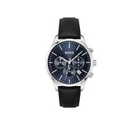 BOSS Chronograph Quarz Uhr für Herren Kollektion Avery mit Schwarzes Lederarmband - 1514156
