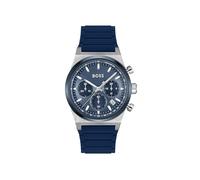 BOSS Chronograph Quarz Uhr für Herren Kollektion Candor Chrono mit Blaues Silikonarmband - 1514243
