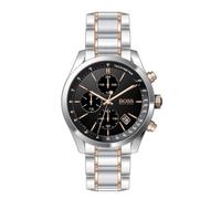 BOSS Chronograph Quarz Uhr für Herren Kollektion Grand Prix mit Zweifarbiges Edelstahlarmband - 1513473