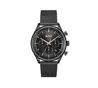 BOSS Schwarz beschichteter Chronograph mit Mesh-Armband - Style GREGOR, 58115515 Schwarz ONESI