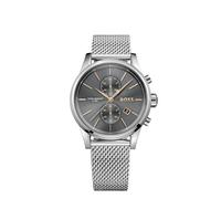 BOSS Chronograph Quarz Uhr für Herren Kollektion Jet mit Silbernes Edelstahl-Mesh-Gliederarmband - 1513440