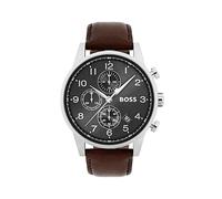 BOSS Chronograph Quarz Uhr für Herren Kollektion Navigator mit Braunes Lederarmband - 1513494