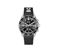 BOSS Chronograph Quarz Uhr für Herren Kollektion Runner mit Schwarzes Silikonarmband - 1514141
