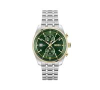 BOSS Chronograph Quarz Uhr für Herren Kollektion SKYTRAVELLER mit Silbernes Edelstahlarmband - 1514195