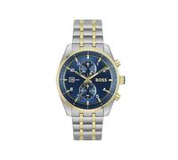 BOSS Chronograph Quarz Uhr für Herren Kollektion SKYTRAVELLER mit Zweifarbiges Edelstahlarmband - 1514247