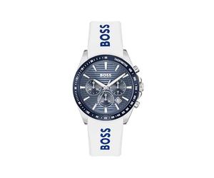 BOSS Chronograph Quarz Uhr für Herren Kollektion Strike Chrono mit Weisses Silikonarmband - 1514238