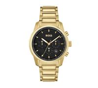 BOSS Chronograph Quarz Uhr für Herren Kollektion Trace mit Goldfarben Edelstahlarmband - 1514006