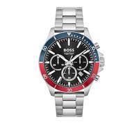 BOSS Chronograph Quarz Uhr für Herren Kollektion TROPER mit Silbernes Edelstahlarmband - 1514108