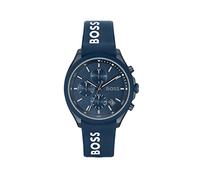 BOSS Chronograph Quarz Uhr für Herren mit Blaues Silikonarmband - 1514061