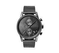 BOSS Chronograph Quarz Uhr für Herren mit Graues Edelstahl-Mesh-Gliederarmband, Grau, One Size