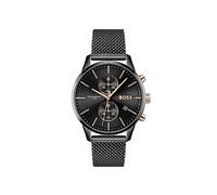 BOSS Casual Herren Chronograph 'Associate' schwarz / rosegold, Größe One Size, 4808135 Schwarz / Rosegold One Size