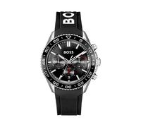 BOSS Chronograph mit Silikonarmband und schwarzem Zifferblatt - Style RUNNER, 58137096 Schwarz ONESI