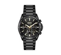BOSS Schwarz beschichtete Uhr mit tonalem H-Gliederarmband - Style STRIKE, 58565037 Schwarz ONESI