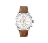 BOSS Chronographen-Quarzuhr mit Kalender für Herren Kollektion Grand Prix 44 mit Edelstahl- oder Lederarmband